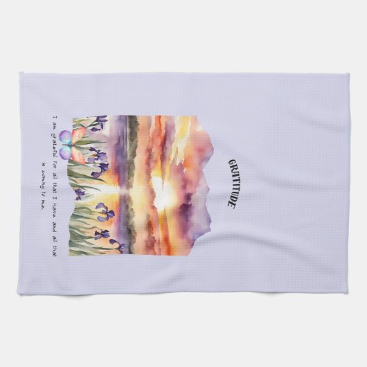 Dankbarkeit positive Bekräftigung Geschirrtuch (Horizontal)