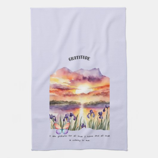 Dankbarkeit positive Bekräftigung Geschirrtuch (Vertikal)
