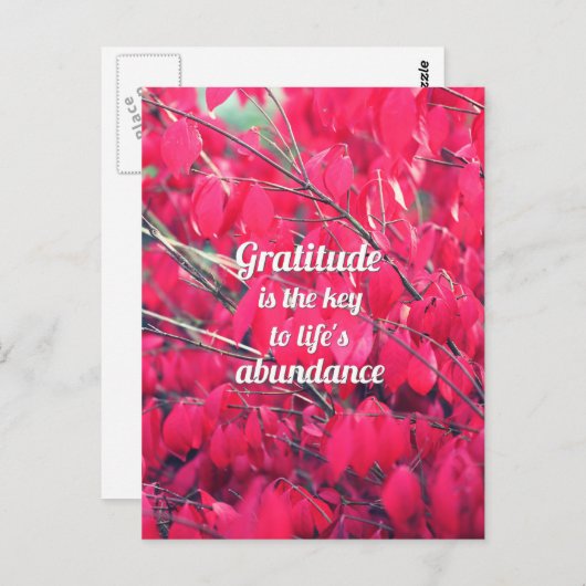 Dankbarkeit Postkarte (Vorne/Hinten)