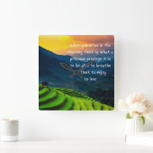 Dankbarkeit Quadratische Wanduhr (Zuhause)