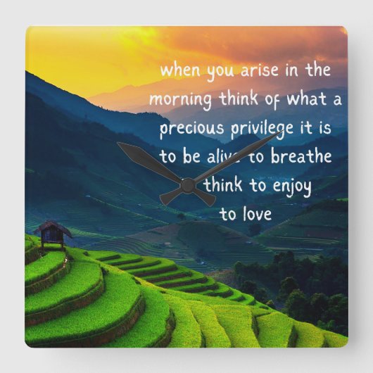 Dankbarkeit Quadratische Wanduhr (Vorderseite)