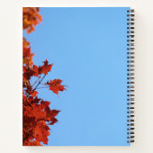 "Dankbarkeit" Red Maple Blätter Blue Background Notizblock (Rückseite)