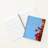 "Dankbarkeit" Red Maple Blätter Blue Background Notizblock (Innenseite)