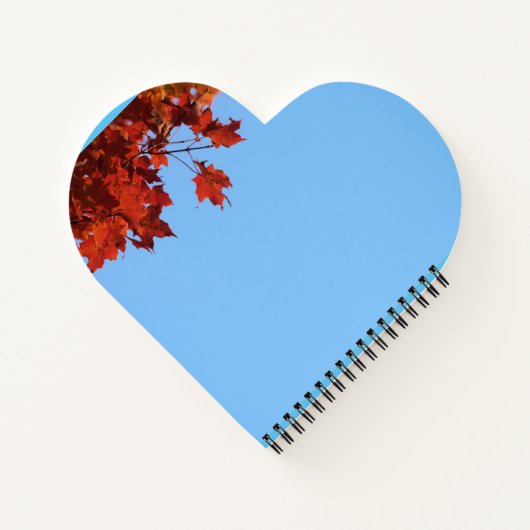 "Dankbarkeit" Red Maple Blätter Blue Background Notizblock (Rückseite)