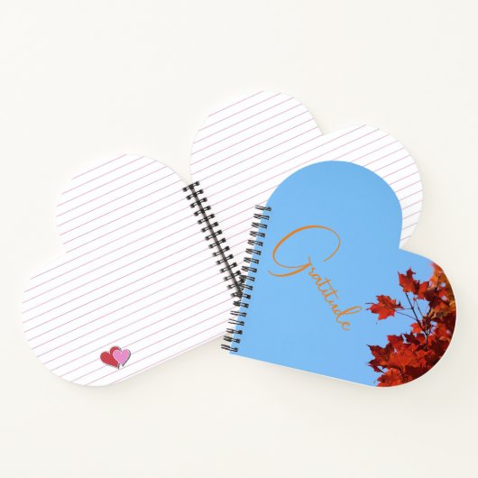 "Dankbarkeit" Red Maple Blätter Blue Background Notizblock (Innenseite)