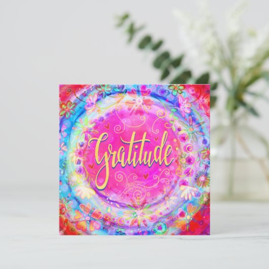 Dankbarkeit Rosa Hübsche Ermutigung für alle Dankeskarte (Stehend Vorderseite)