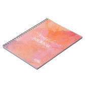 Dankbarkeit Rosa Orange Mit Monogramm Farbe Notizblock (Linke Seite)