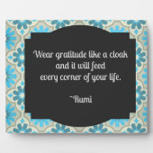 Dankbarkeit Rumi Quote Tabletop Plaque Fotoplatte (Vorderseite)