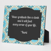 Dankbarkeit Rumi Quote Tabletop Plaque Fotoplatte (Seite)