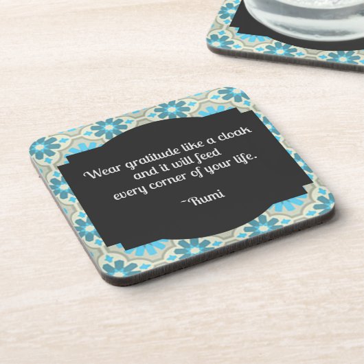 Dankbarkeit Rumi Zitat Getränkeuntersetzer (Linke Seite)