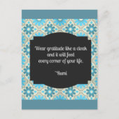 Dankbarkeit Rumi Zitat II Postkarte (Vorderseite)