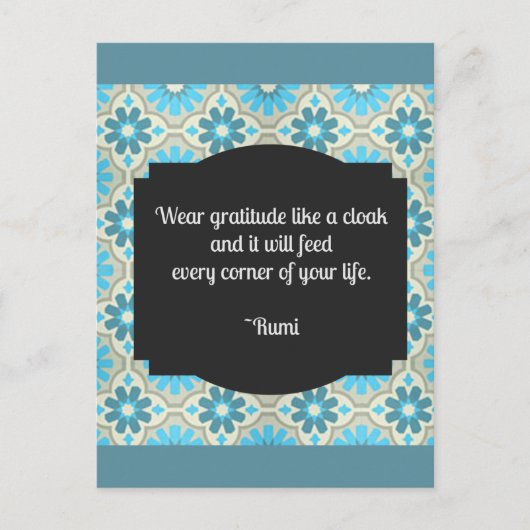 Dankbarkeit Rumi Zitat II Postkarte (Vorderseite)