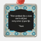 Dankbarkeit Rumi Zitat Silbernes Ornament (Vorne)
