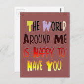 Dankbarkeit, Sie in meiner Welt zu haben Postkarte (Vorne/Hinten)