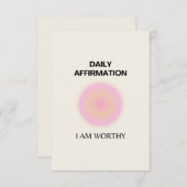 Dankbarkeit Tägliche Bejahung positive spirituelle Dankeskarte (Vorne/Hinten)