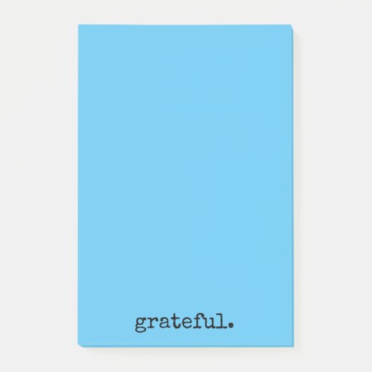 Dankbarkeit Typografie blau Post-it Klebezettel (Vorderseite)