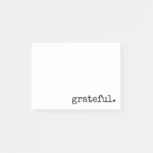 Dankbarkeit Typografie weiß Post-it Klebezettel (Vorderseite)