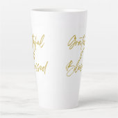 Dankbarkeit und gesegnete hohe Latte-Tasse Milchtasse (Vorderseite)