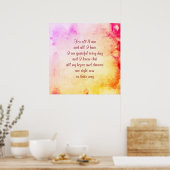 'Dankbarkeit und Positivität' Gedicht Art Poster (Küche)