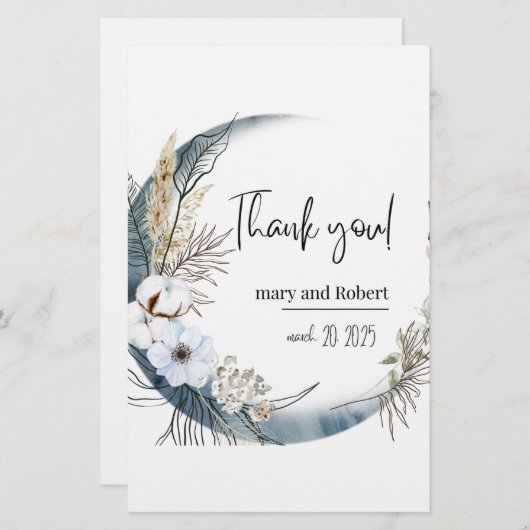 Dankbarkeit und Wertschätzung mit einem Dankeschön Briefpapier (Vorne/Hinten)