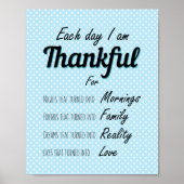 Dankbarkeit und Wertschätzung zitieren positives D Poster (Vorne)