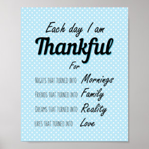 Dankbarkeit und Wertschätzung zitieren positives D Poster