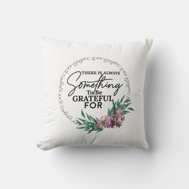 Dankbarkeit Vibes Throw Pillow Kissen (Vorderseite)