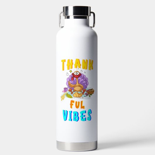 Dankbarkeit Vibes Trinkflasche (Vorderseite)