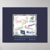 Dankbarkeit & Vielen Dank Poster (Vorne)