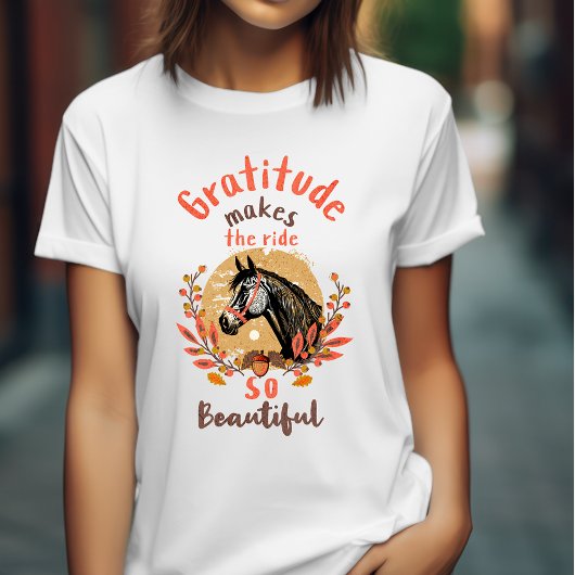 Dankbarkeit Vintages Pferd Erntedank T-Shirt