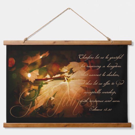 Dankbarkeit Wandteppich Mit Holzrahmen (Vorne)