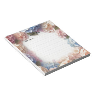 Dankbarkeit Wasserfarbe Hydrangea Notepad Notizblock