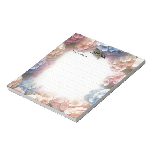 Dankbarkeit Wasserfarbe Hydrangea Notepad Notizblock (Rotiert)