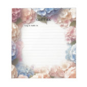 Dankbarkeit Wasserfarbe Hydrangea Notepad Notizblock (Vorderseite)