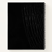"Dankbarkeit" Weißer Spinnennetz Schwarzer Hinterg Notizblock (Rückseite)