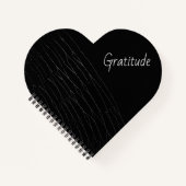 "Dankbarkeit" Weißer Spinnennetz Schwarzer Hinterg Notizblock (Vorderseite)