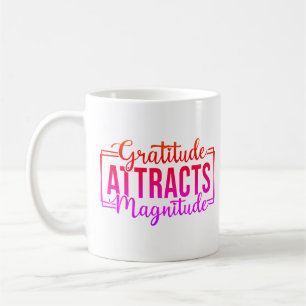 Dankbarkeit zieht Magnitude Custom Coffee Tasse an