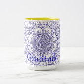 Dankbarkeitmandala-Tasse Zweifarbige Tasse (Mittel)
