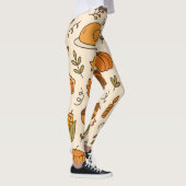 Dankbarkeits-Doodle nahtloses Muster Leggings (Rechts)