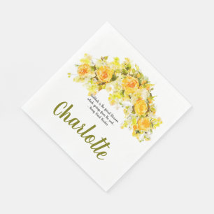 Dankbarkeits-gelber Blumenspray Serviette