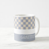 Dankbarkeits-Karo-Journal Kaffeetasse (VorderseiteRechts)