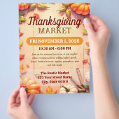 Dankbarkeits-Markt Herbst-Veranstaltungsflyer Vorl Flyer (Hand)