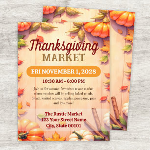 Dankbarkeits-Markt Herbst-Veranstaltungsflyer Vorl Flyer