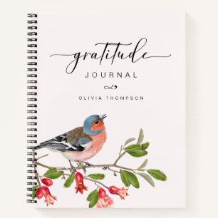 Dankbarkeits-Vogel-Laub-Name-Journal-Notizbuch Notizblock