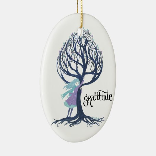 "Dankbarkeits-" Weihnachtsverzierung Keramikornament (Rechts)