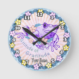 Dankbarkeitsfrosch Runde Wanduhr