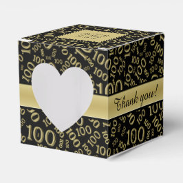 "Danke": 100. Geburtstagsparty Gold/Black Theme Geschenkschachtel