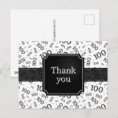 Danke 100. Zahlenmuster Schwarz/Weiß Postkarte (Vorne/Hinten)