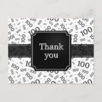 Danke 100. Zahlenmuster Schwarz/Weiß