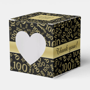 "Danke": 100th Geburtstags-Party-Gold/schwarzes Geschenkschachtel